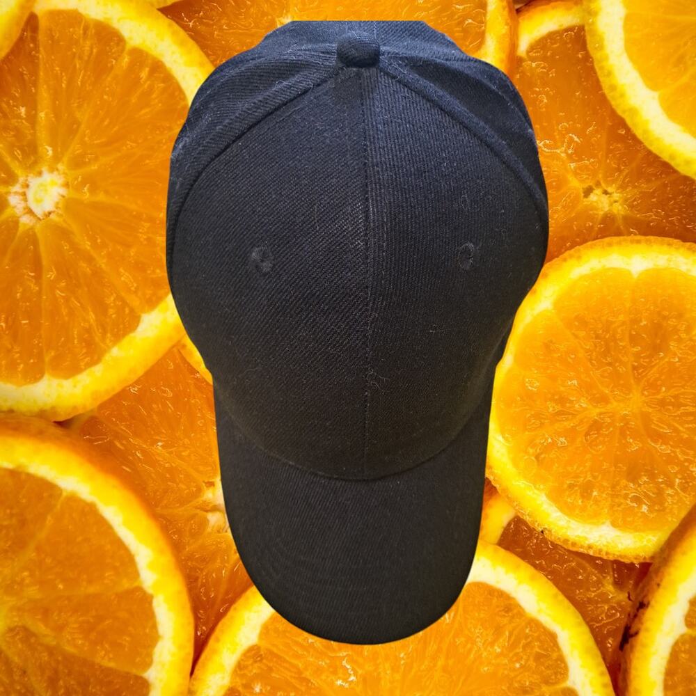 Black Hook and Loop Adjustable‎ Baseball Hat Cap